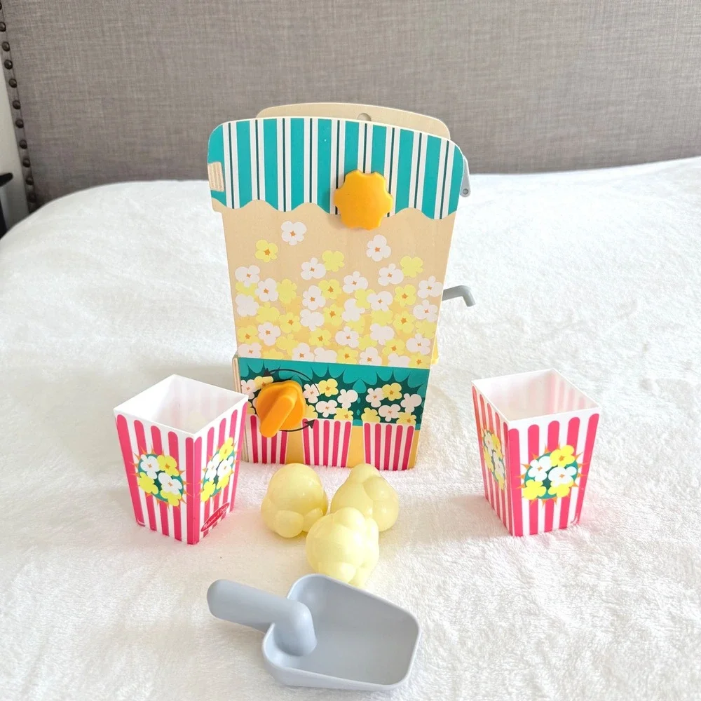Melissa & Doug Popcorn Maker Play Set Kids Multicolor Wooden Movie Theater Toy